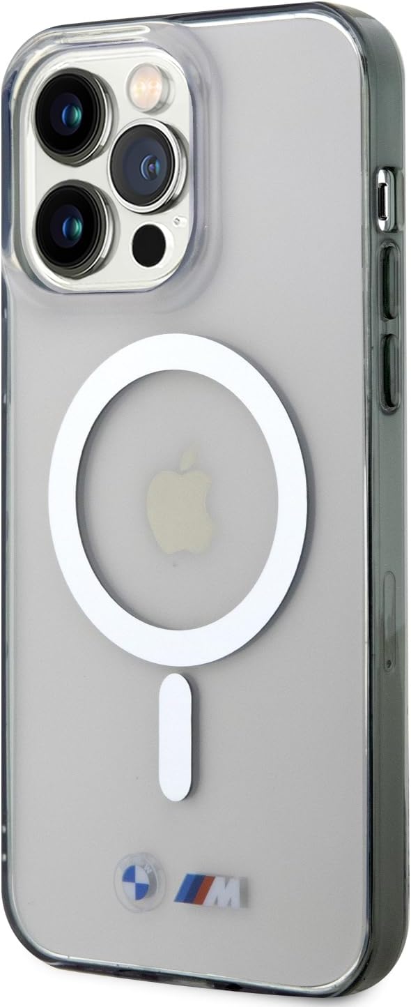 BMW BMHMP14XHCRS hülle für iPhone 14 Pro Max 6.7" transparent hardcase Silver Ring