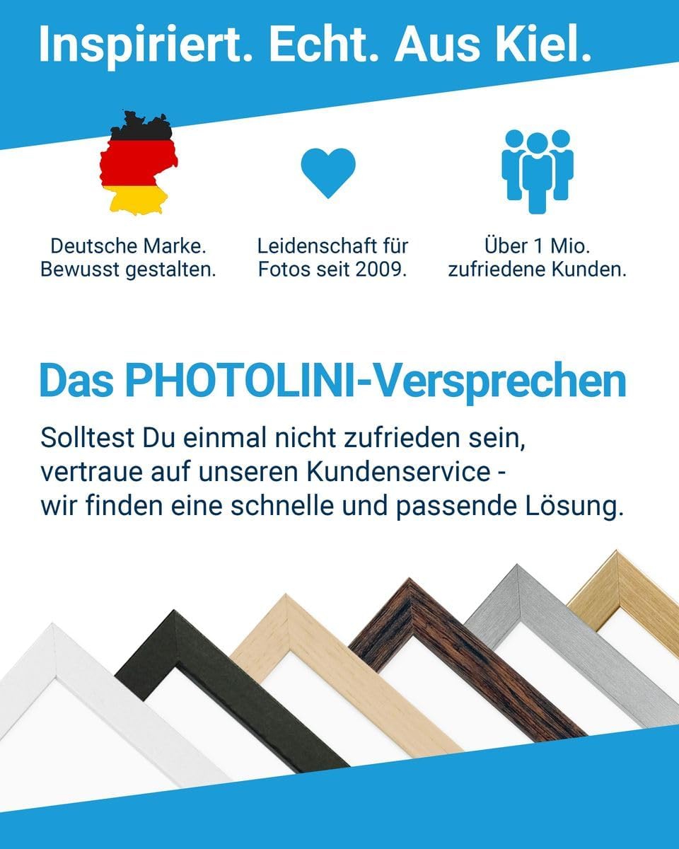 PHOTOLINI weisse Bilderrahmen Set verschiedene Grössen, 17 Bilderrahmen weiss Holz MDF, Bilder Rahme