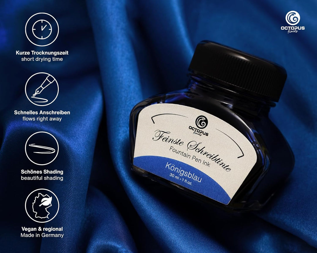 Diplomat Aero Füllhalter Set in Evergreen mit Edelstahlfeder M und Füllertinte Königsblau im Tinteng