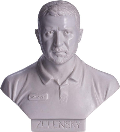 danila-souvenirs Ukrainischer Präsident Wolodymyr Selenskyj (Zelensky) marmor Büste Statue Skulptur