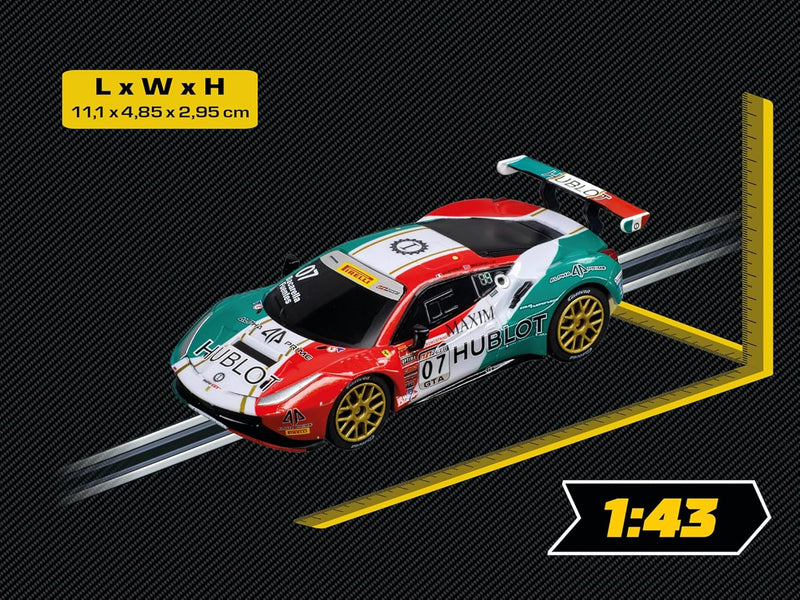 Carrera GO!!! Ferrari 488 GT3 Squadra Corse Garage Italia No.7 I Rennbahnen und lizensierte Slotcars