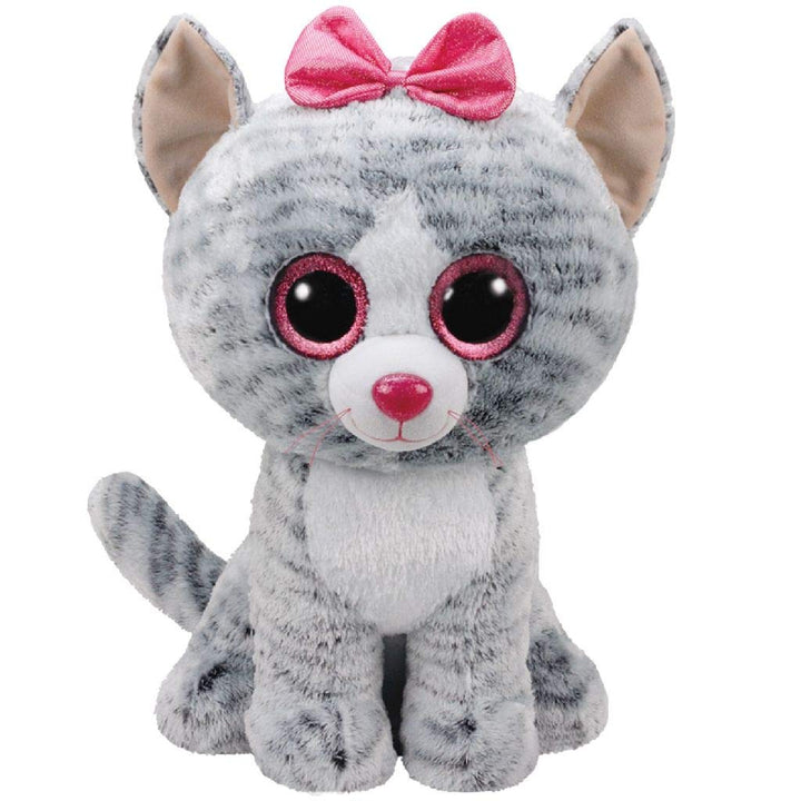TY Kiki Beanie Boos 36838 Katze MTI Glitzeraugen, Grau Katze Kiki, Katze Kiki
