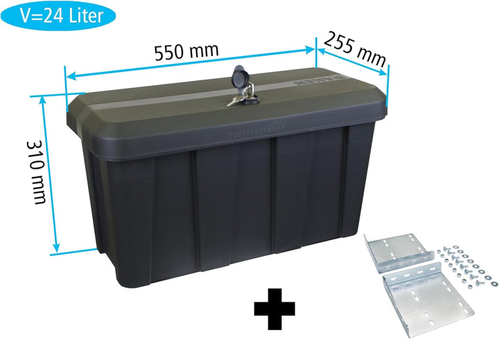 Deichselbox Daken Blackit Lite, Werkzeugkasten, Gurtkiste, Anhängerbox, Staukiste, Daken B24-2 + Hor