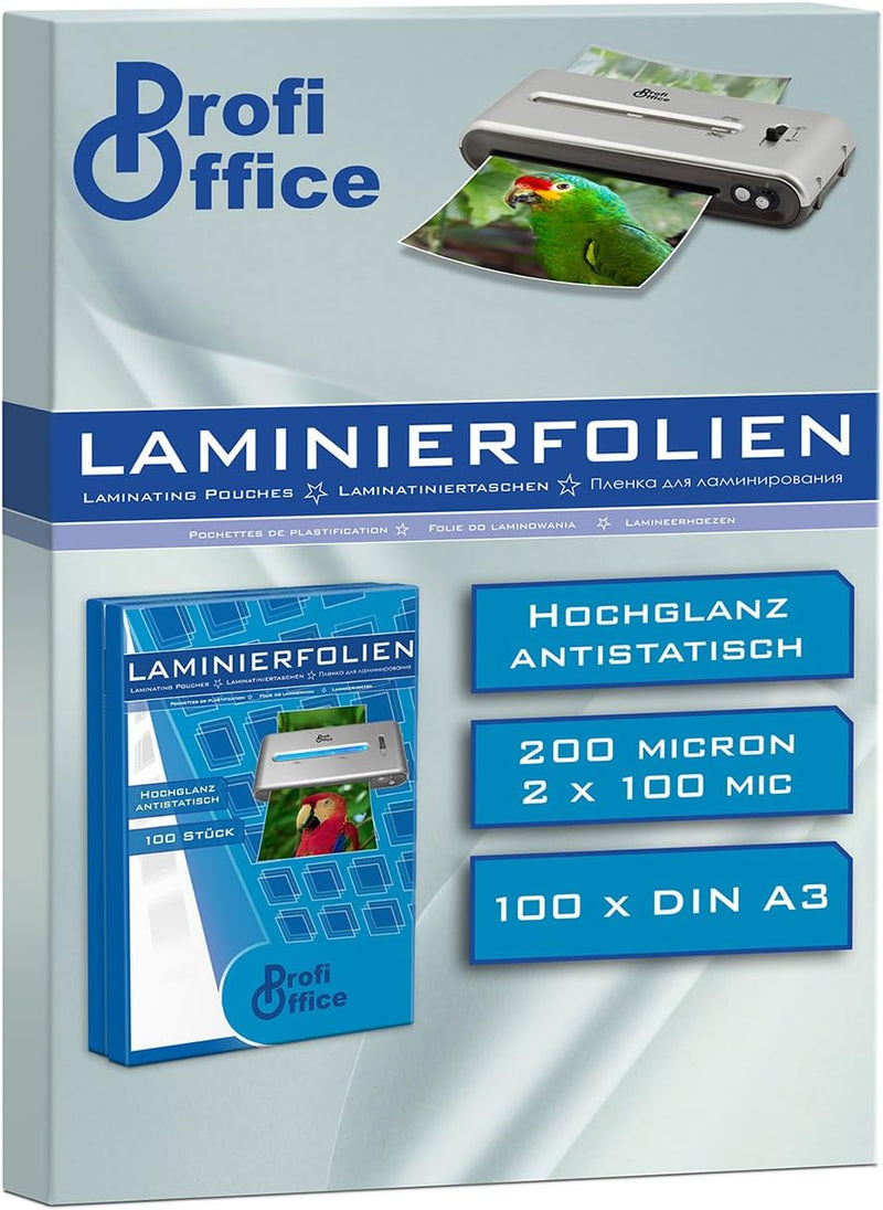 ProfiOffice® Laminierfolien, DIN A3, 2 x 100 Mikron, 100 Stück (19008)