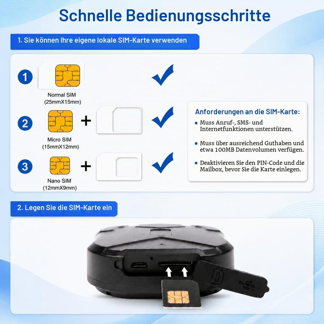 TKMARS TK905 Auto 4G GPS-Tracker, 5000mAh-Akku, funktioniert über SMS/APP/Webplattform ohne ABO, Ver