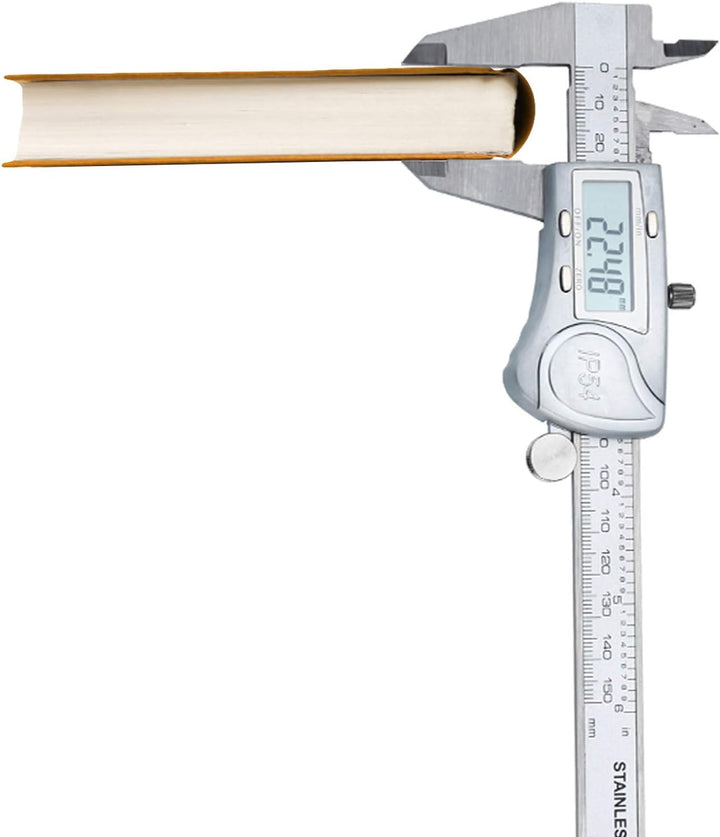 INTIRILIFE Digitaler Messschieber in Silber – 150mm / 6 Zoll IPX54 wasserdichte Edelstahl Schieblehr
