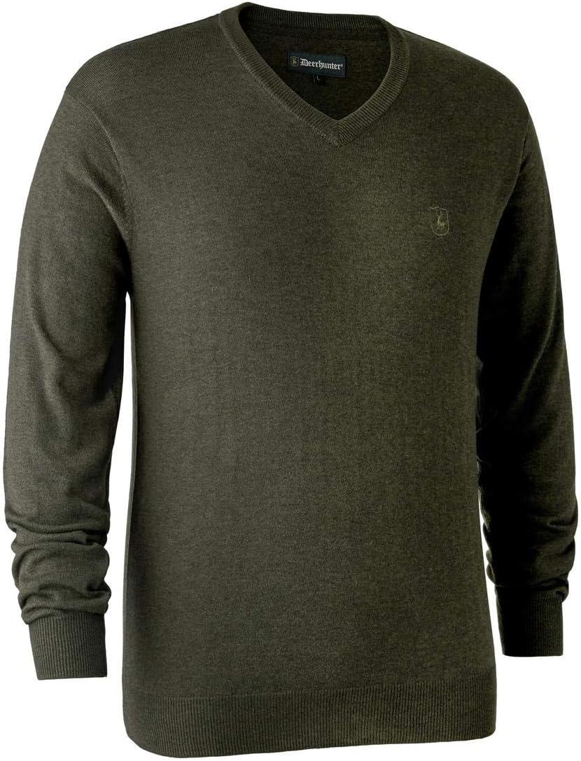 Deerhunter Kingston Knit W. V-Ausschnitt Green Melange M Grün, M Grün