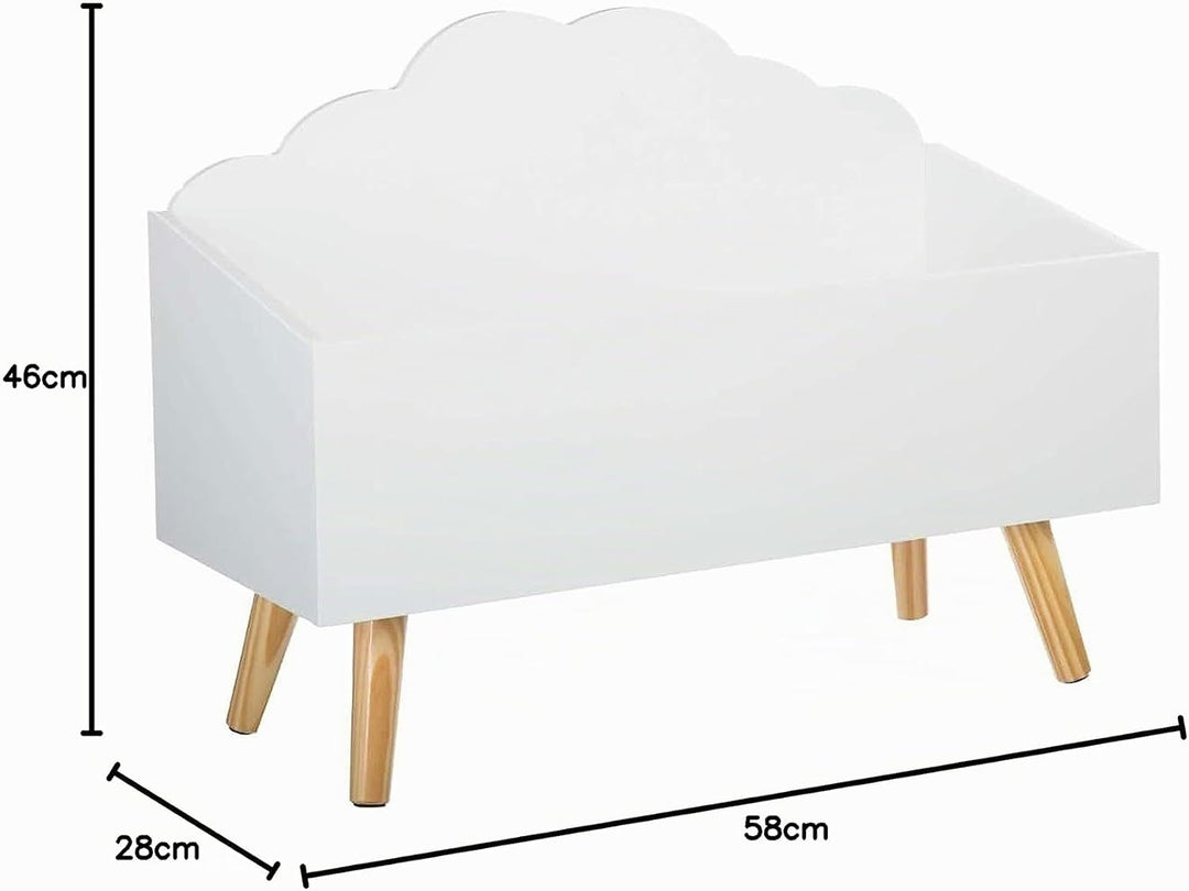 Kindertruhe Wolke weiss - Weiss - Atmosphera créateur d'intérieur L. 58 x l. 45 x H. 28 cm Weiss, L.