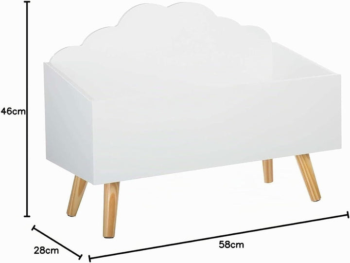 Kindertruhe Wolke weiss - Weiss - Atmosphera créateur d'intérieur L. 58 x l. 45 x H. 28 cm Weiss, L.