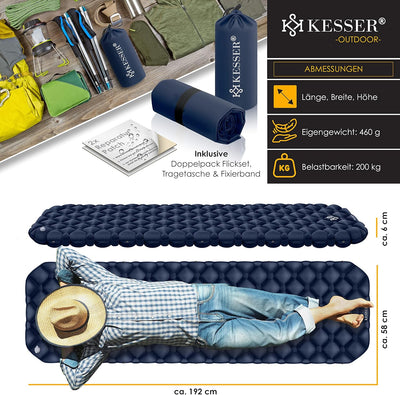 KESSER® Camping Matratze Isomatte Aufblasbare Luftmatratze Campingmatte, inkl. Tragebeutel Outdoor U