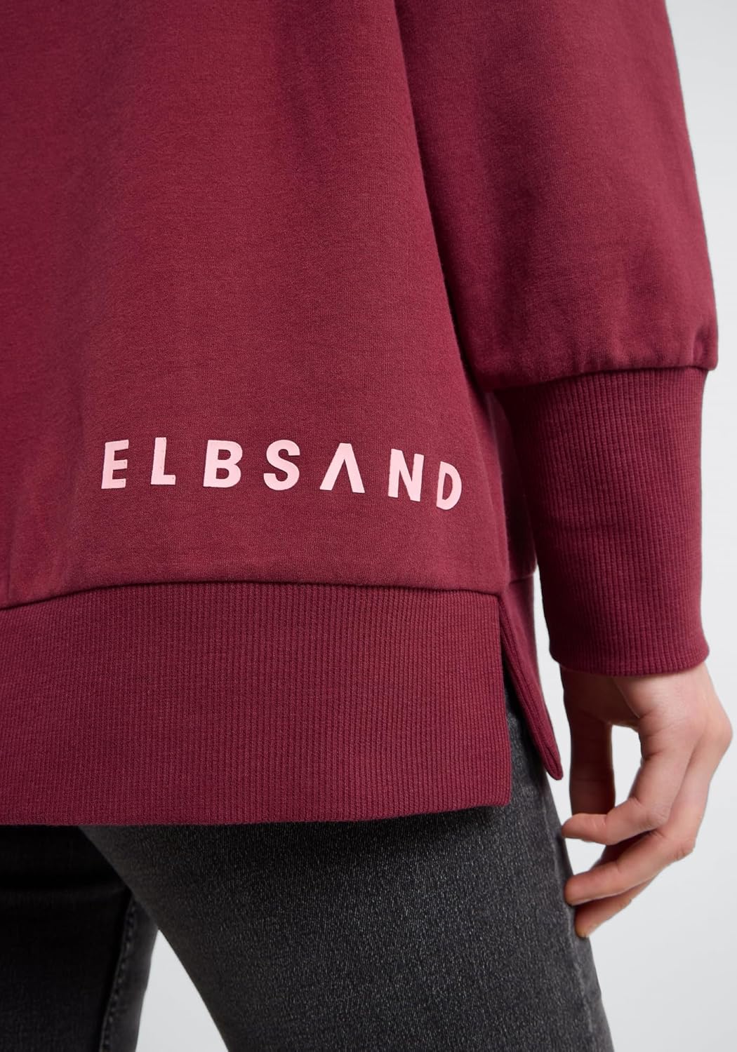 Elbsand Svana Damen Hoodie, Sweatshirt mit Kapuze, Rundhalsausschnitt Ruby S, Ruby S