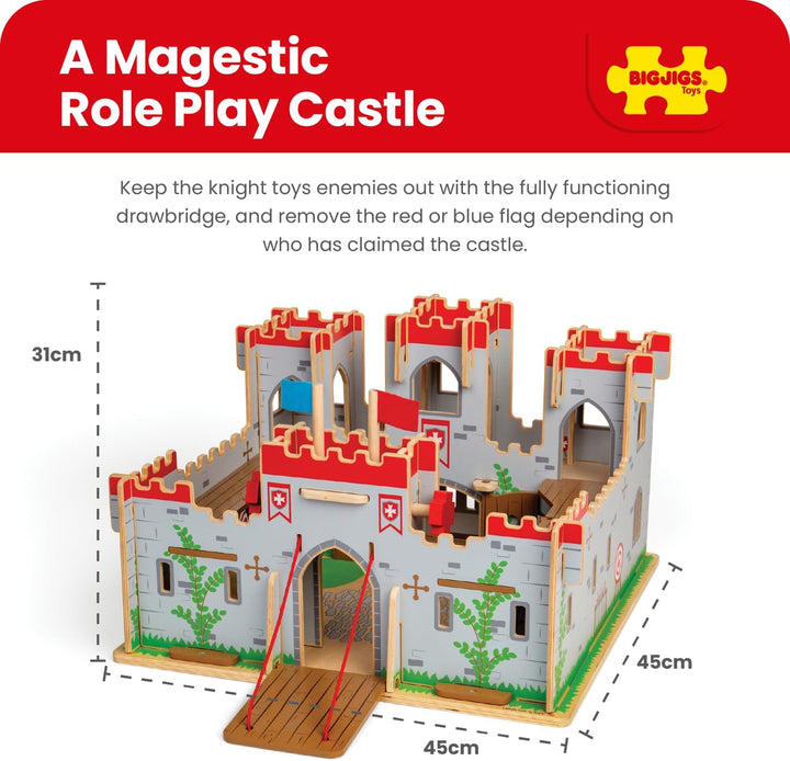 Bigjigs Spielzeug King George Schloss - mittelalterliche Burg Spielset