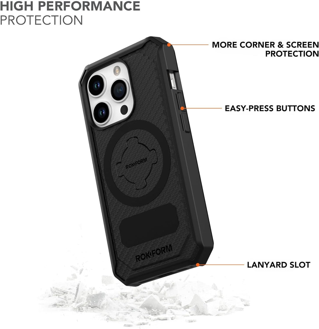 Rokform - iPhone 15 Pro Hülle, Rugged Serie, magnetisch, iPhone 15 Pro Hülle mit RokLock Drehverschl