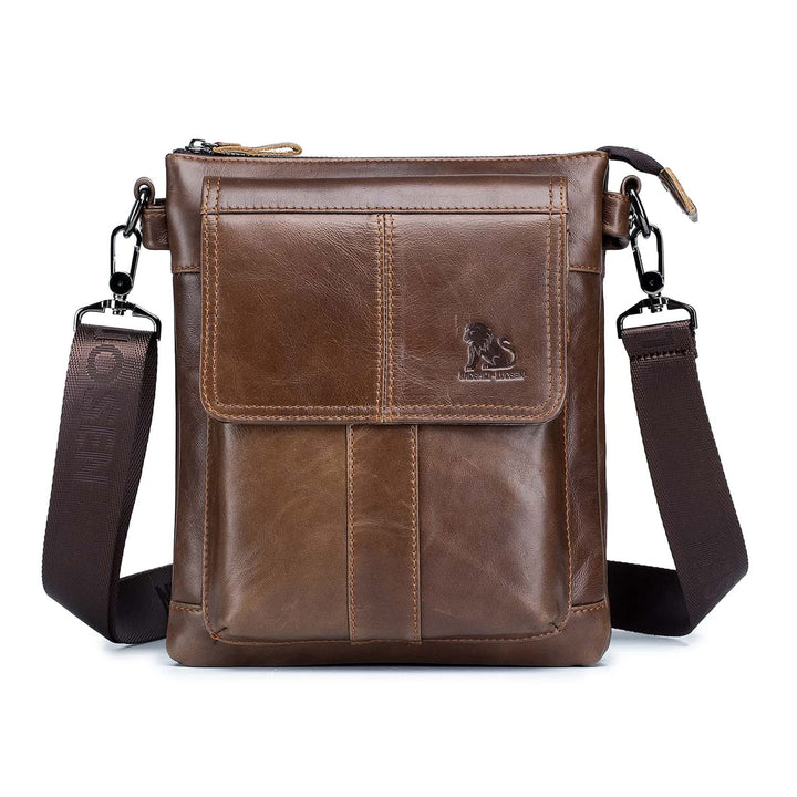 LOONGYOON Business Herren-Umhängetasche Lässige Mode Leder Crossbody Tasche Multi-Tasche Tragbare Re
