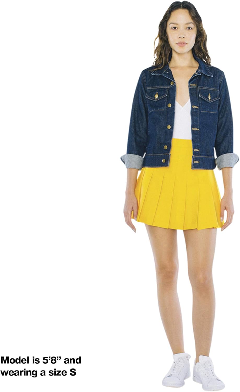 American Apparel Damen Gabardine Tennis Skirt Tennisrock, M Gold