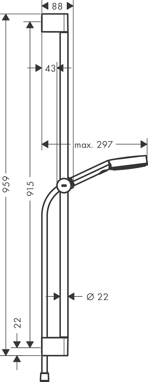 hansgrohe Duschset Pulsify Select S, Duschkopf wassersparend mit Schlauch und Halterung, verstellbar