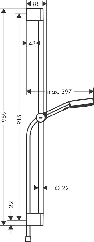 hansgrohe Duschset Pulsify Select S, Duschkopf mit Schlauch und Halterung, verstellbar, Handbrause m