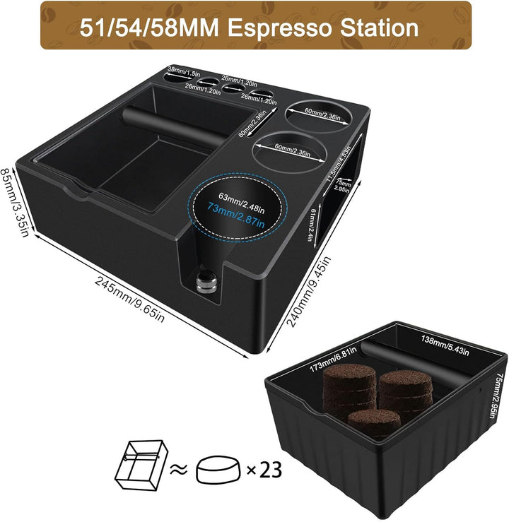 Espresso Tamperstation Klopfbox Knock Box Zur Aufbewahrung Von 51-54mm 58mm Espresso Tamper (Extra L