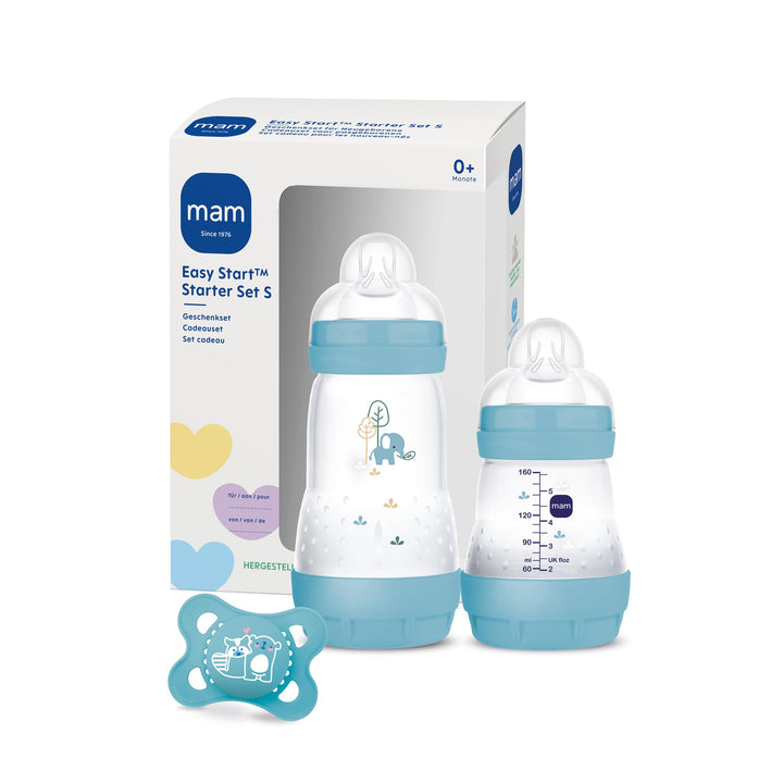 MAM Easy Start Anti-Colic Starter Set S, Baby Erstausstattung mit 2 Anti-Colic Flaschen (160 ml & 26