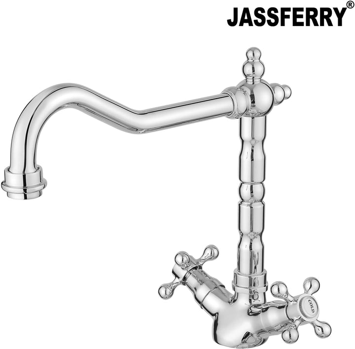 JASSFERRY Monoblock-Mischbatterie für die Küchenspüle, Vintage-Stil, schwenkbarer Auslauf, Flexibili