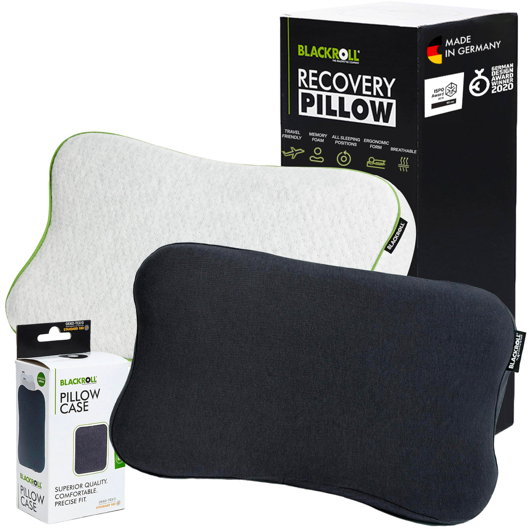 BLACKROLL® Recovery Pillow Set Jersey, orthopädisches HWS Nackenkissen aus Memory-Foam - Made in Ger