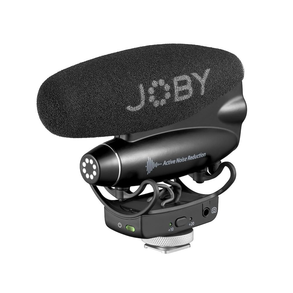 JOBY Wavo PRO Professionelles Richtmikrofon zur Kameramontage, Stabmikrofon mit Eingebauter ANR und