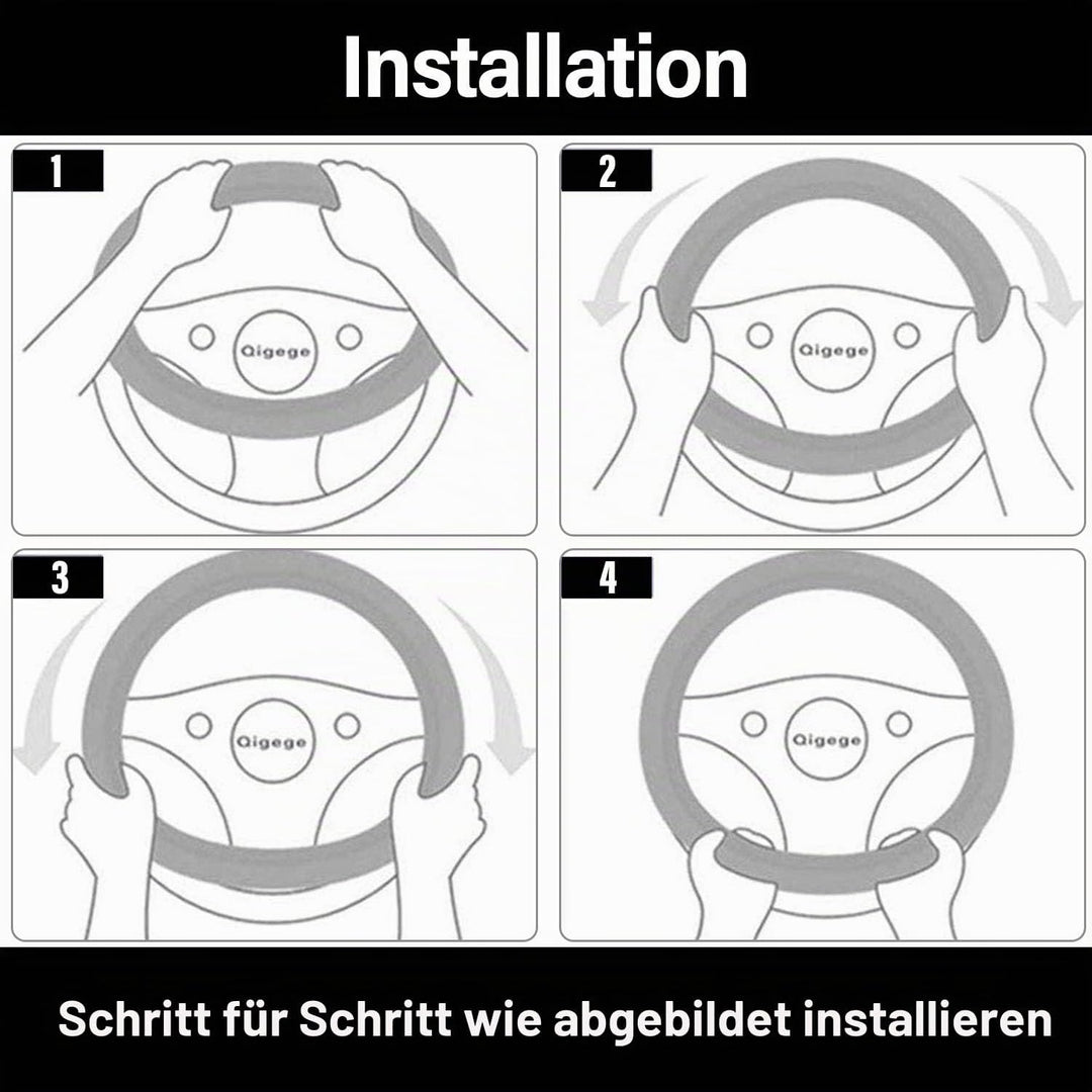 Ergocar Auto Lenkradbezug Rutschfester Auto Sport Lenkradschutz Kohlefaser &amp; Erste Schicht Rindslede