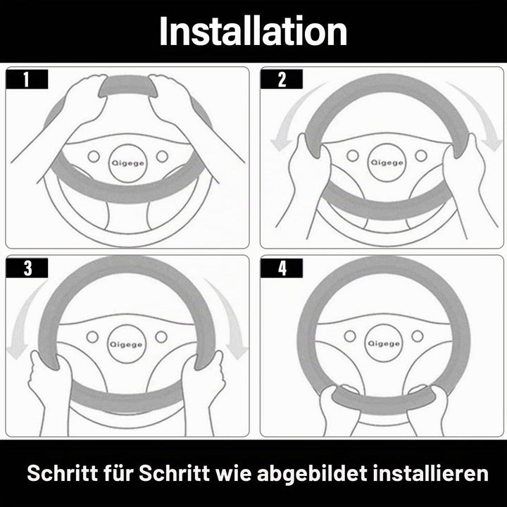 Ergocar Auto Lenkradbezug Rutschfester Auto Sport Lenkradschutz Kohlefaser &amp; Erste Schicht Rindslede