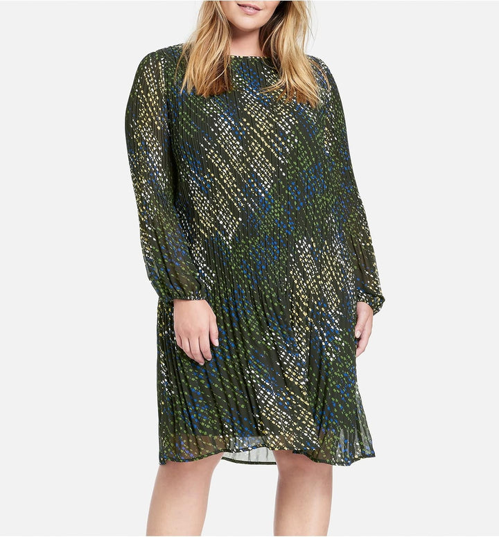 Samoon Damen Kleid Gewebe 56 Black Gemustert, 56 Black Gemustert