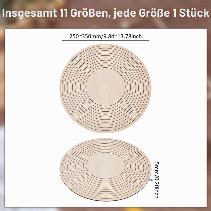 UNICRAFTALE 11 Stück Keramikplatten Formformen Flache Runde Töpferwerkzeuge Holz Konzentrische Geome