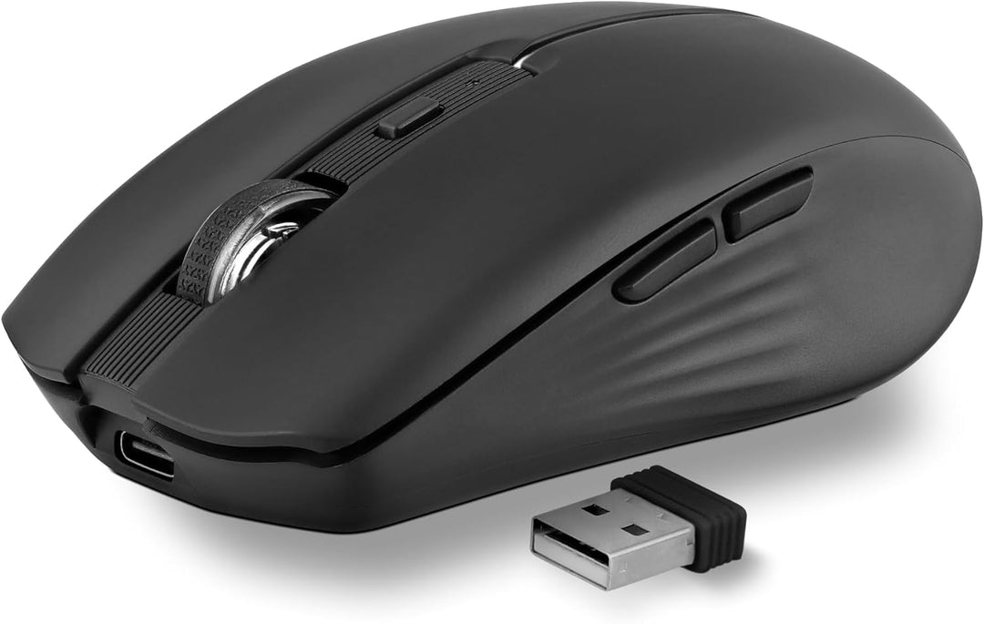 T'nB Kabellose Maus, Dual Mode Bluetooth und USB-A, Wiederaufladbar, Lange Akkulaufzeit, Leise, 1600