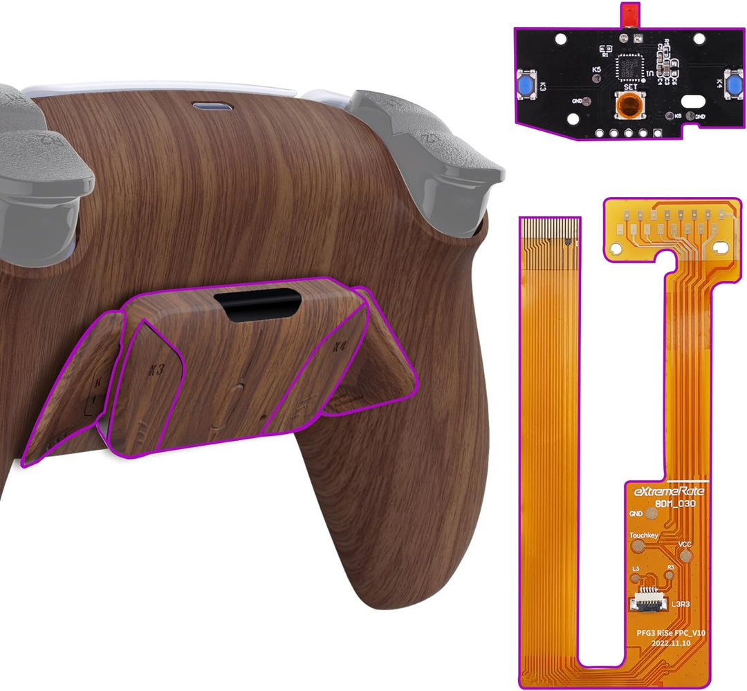 eXtremeRate Programmierbar RISE4 Remap Kit für ps5 Controller BDM-030/040,Remap Board&Rückplate Gehä
