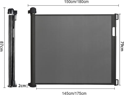 YRHome Türschutzgitter Rollo Treppenschutzrollo 0-150cm Türgitter Treppenschutzgitter Einziehbares T