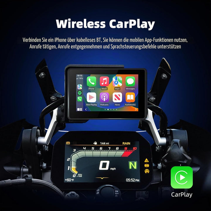 Motorradnavi für BMW, 5 Zoll Kabellos Apple CarPlay &amp; Android Auto Display, Native Wonder Wheel Steu