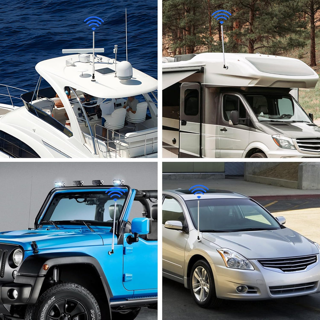 RED WOLF Gummi Ente Antenne Hochflexible, Marine Radio Antenne FM AM Stabil für ATV UTV Boot Yacht T