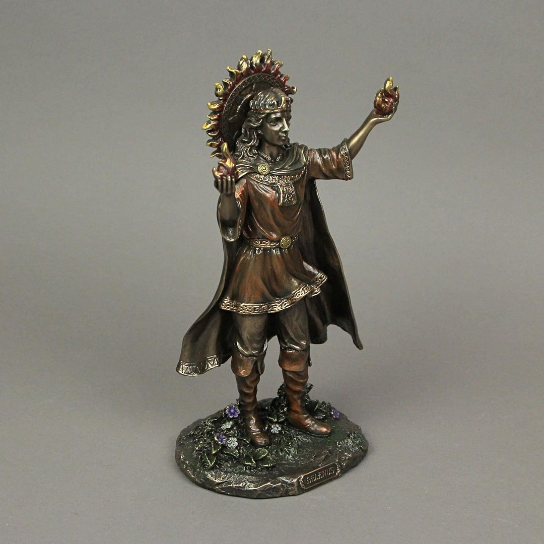 Veronese Design 24 cm hohe Belenus The Celtic Sun Gott of Healing Kaltguss-Skulptur Antike Bronze-Fi