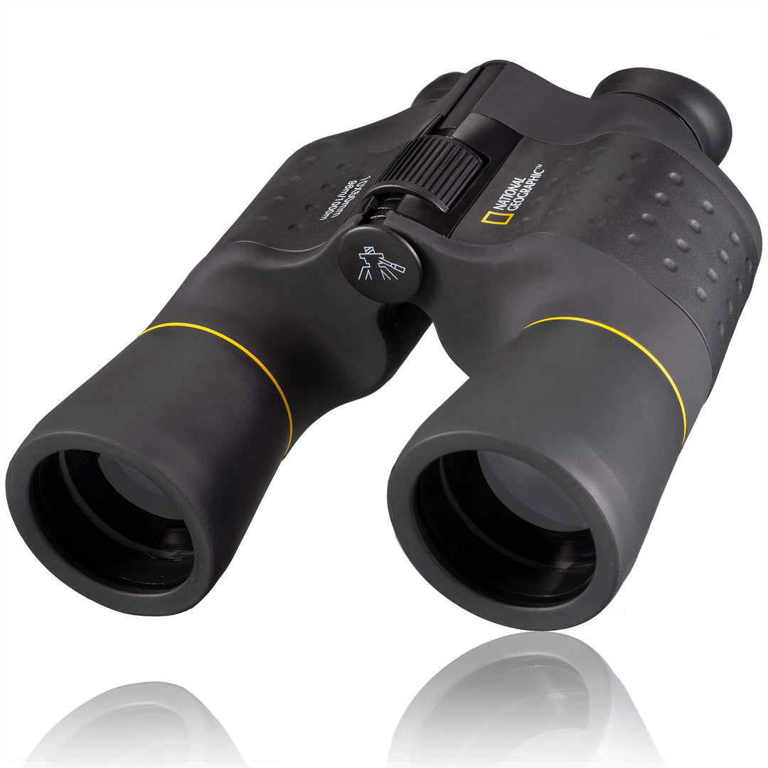 National Geographic Fernglas 10x50 Porro mit Mitteltriebfokussierung, robuster Gummiarmierung und St