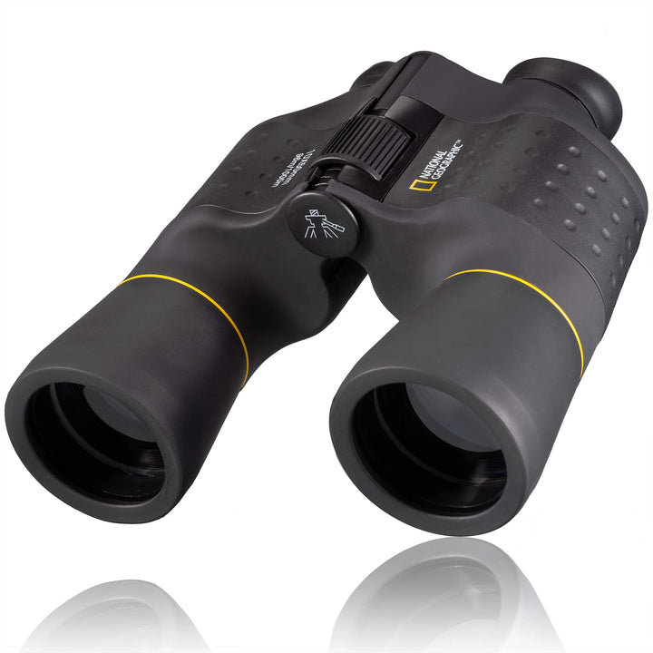National Geographic Fernglas 10x50 Porro mit Mitteltriebfokussierung, robuster Gummiarmierung und St