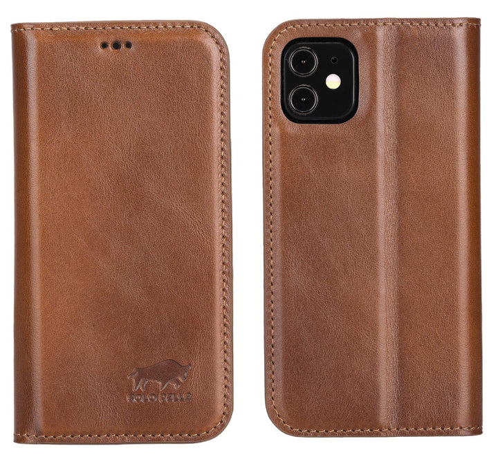 Solo Pelle aufklappbare Lederhülle kompatibel für iPhone 12 Mini in 5.4 Zoll inkl. 1 Kartenfach für