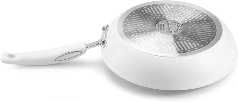 Bialetti J0WIPAN240 Ceramic OK weiss Induktions-Pfanne, keramikbeschichtet Ø 24 cm,, ø 24 cm
