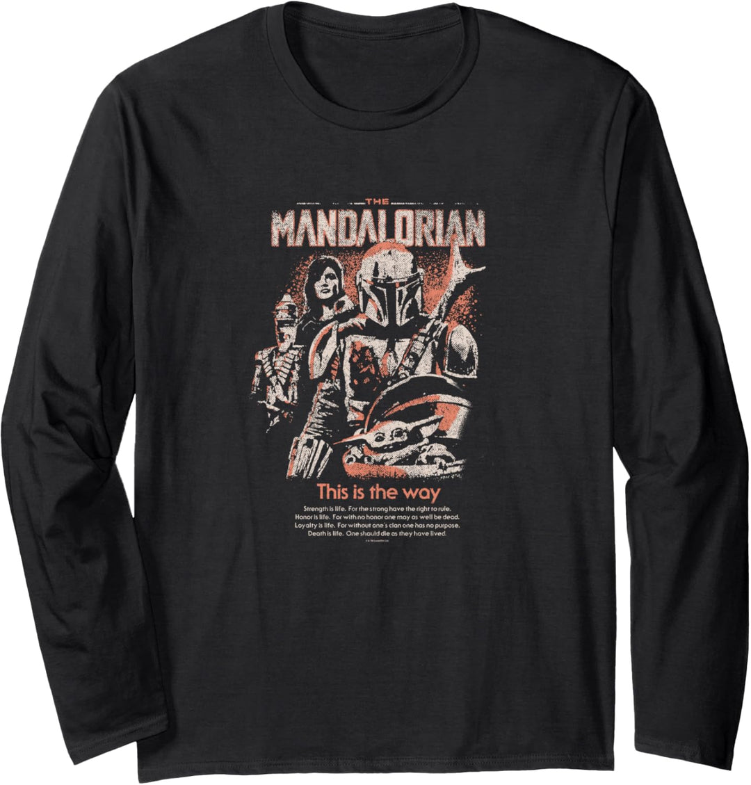 Star Wars The Mandalorian Retro Pop Poster Langarmshirt