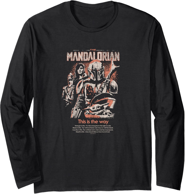 Star Wars The Mandalorian Retro Pop Poster Langarmshirt