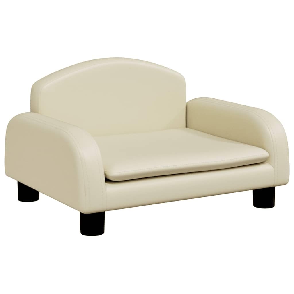 vidaXL Kindersofa Creme 50x40x30 cm Kunstleder 50 x 40 x 30 cm Creme, 50 x 40 x 30 cm Creme