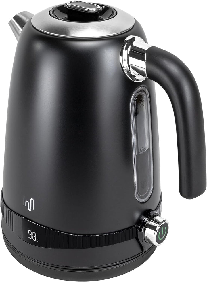 Impolio Retro Wasserkocher 1,7 L, LCD Display und Temperaturauswahl, TÜV Rheinland GS Zertifiziert,