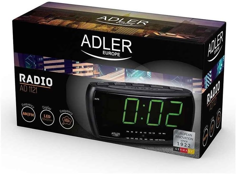 Radiowecker Uhrenradio Uhr Wecker AM/FM Radio Helligkeitsregler mit extra grossem Display Single, Si