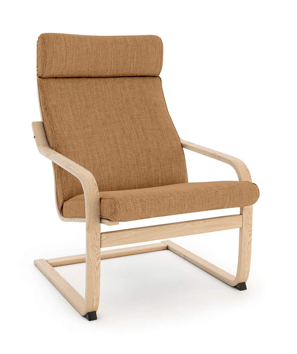Vinylla Ersatzbezug für Ikea Poang Stuhl (Kissen-Design 3, Polyester, Khaki) Khaki Polyester, Khaki