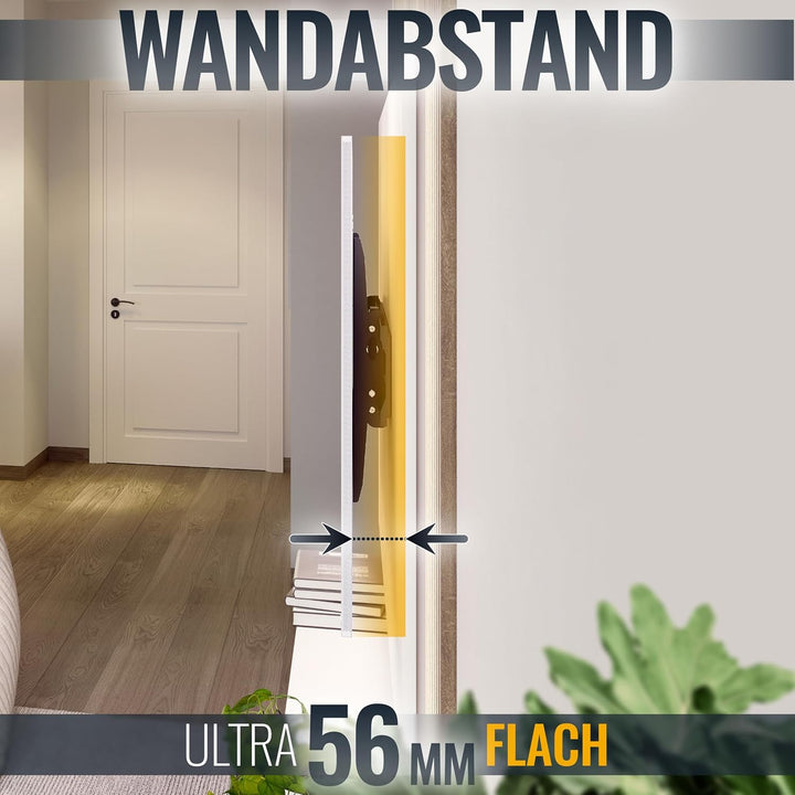 RICOO TV Wandhalterung Fernseher Neigbar Flach Slim für 37-70 Zoll, Universal TV Halterung N2364, Fe
