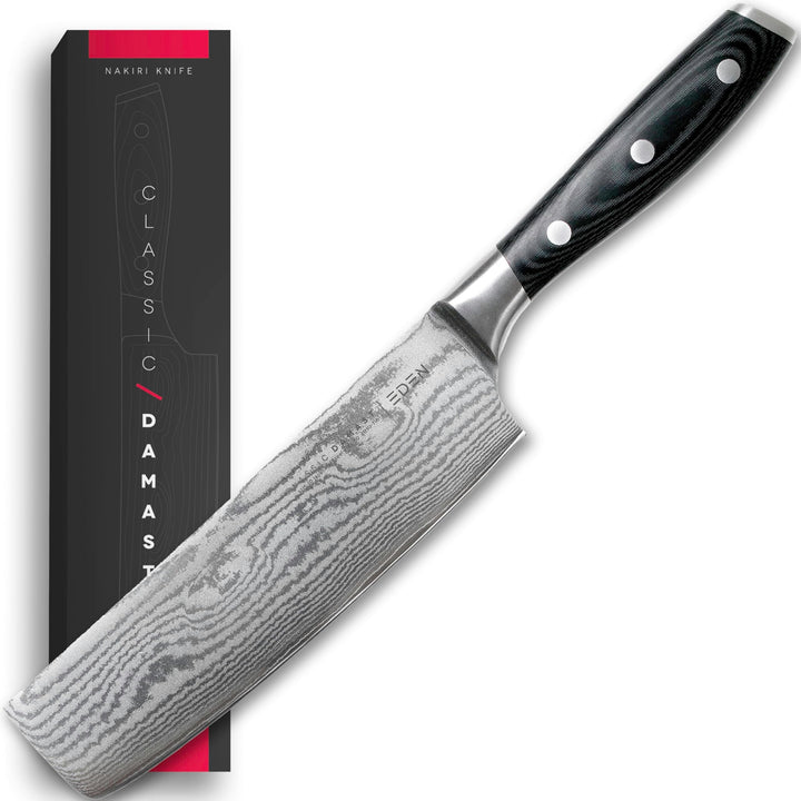 Eden Classic Damast Nakiri 16,5 cm Küchenmesser EQ2030-116 Japanisches Küchenmesser für Gemüse, Dama