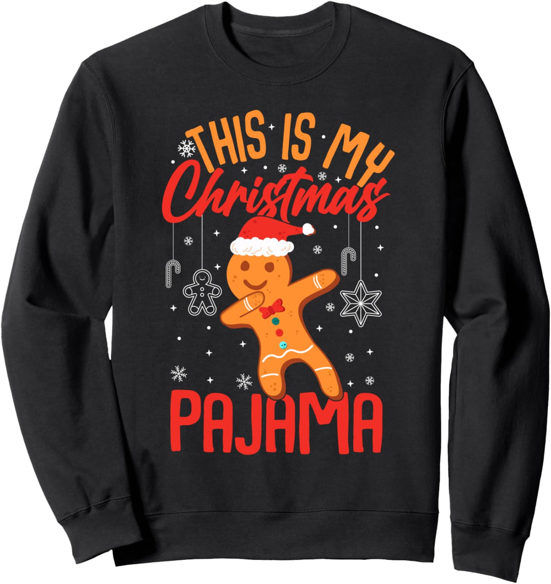 Schlafanzug mit Aufschrift "This Is My Christmas", Lebkuchenmann Sweatshirt