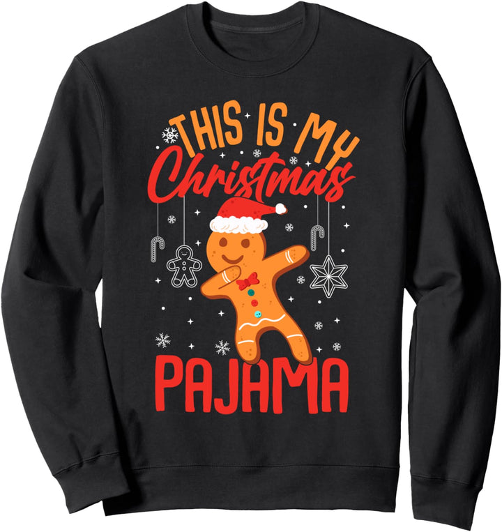 Schlafanzug mit Aufschrift "This Is My Christmas", Lebkuchenmann Sweatshirt